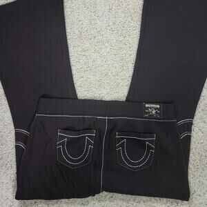 NEW True Religion Pull-On Flare Jeans Black Anniversary 2XL